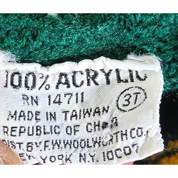 Vintage Woolworths 3T Boy's Cardigan Acrylic Green Hooded College Sweater Style - Picture 2 of 11